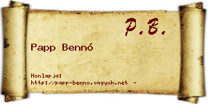 Papp Bennó névjegykártya